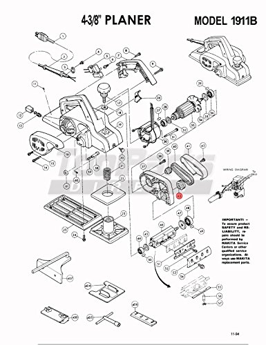 Makita 222063-8 V-Riemenscheibe für Modell 1911B Power-Planer, Größe 4-38 von Makita