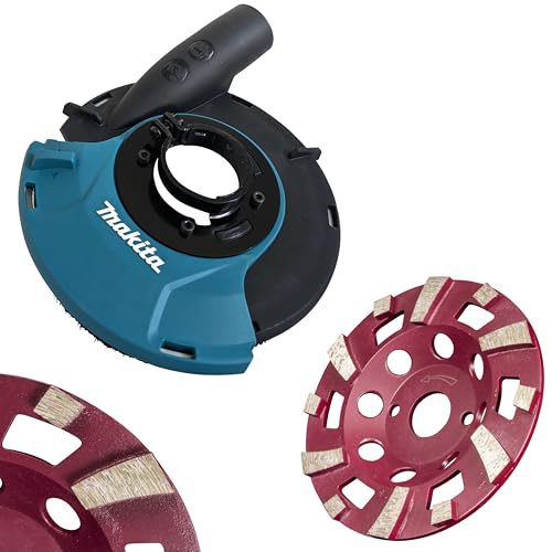 Makita Absaughaube Ø 125 mm inklusive Schleifteller für Beton, Estrich und Epoxidharz bis 1,0 mm von Makita