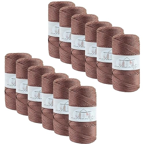 Makromecity 12 Strang Makramee Garn 2mm x 230m Premium Polyester Macrame Cord Polypropylene Yarn für Handwerk Wohndekorationen Platzteller Umhängetasche Handtasche Runner Schnullerkette 20 Farbe von Makromecity