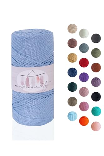 Makromecity Makramee Garn 2mm x 115m Premium Polyester Macrame Cord Polypropylene Yarn für Handwerk Wohndekorationen Platzteller Umhängetasche Handtasche Runner Schnullerkette 20 Farbe von Makromecity