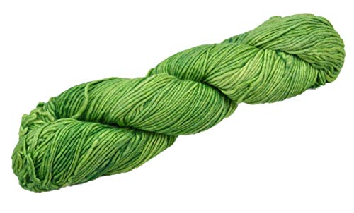 Malabrigo Silky Merino Fb. 409 - Dill, 50g Wolle mit Seide und Merinowolle grün zum Stricken und Häkeln, handgefärbt von Malabrigo Silky Merino