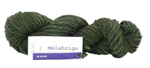 Malabrigo Wolle Twist, Merinowolle Garn handgefärbt, Dicke Häkelwolle, Strickgarn, 100g (Olive) von Malabrigo