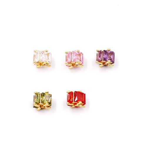 Malahill Ausgezeichnete Qualität, 10 Stück Zirkonia-Abstandshalter für Schmuckherstellung, 9 x 6 mm, 18 Karat Gold-Rosa von Malahill