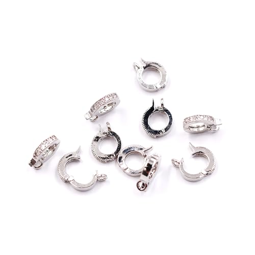 Malahill Hochwertige Schmuckstücke, 7 x 2 mm Bügel für Schmuck, Halsketten, Armbänder, Weißgold von Malahill