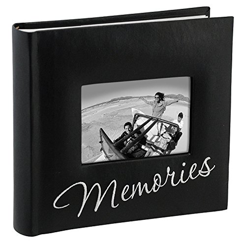 Malden International Designs Memories Cursive 2-Up Fotoalbum mit Platz für Notizen, 160-10 x 15 cm, Schwarz von Malden