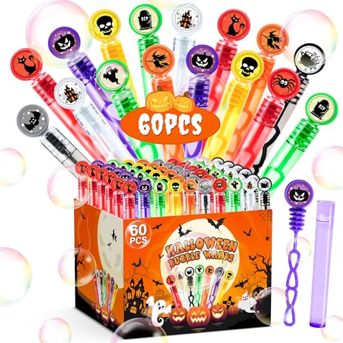 60 Stück Halloween-Partygeschenke, Blasenstäbe für Kinder, Halloween-Geschenktütenfüller, Halloween-Spielzeug, Leckereien, keine Süßigkeiten, Klassenzimmerpreise, Geschenke für Kleinkinder, von Malhaii