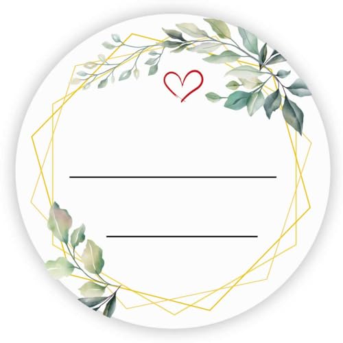 MameArt 100stk 4cm Aufkleber Blumen mit Herz, Sticker für Hochzeit Gastgeschenk Taufe Kommunion Geburtstag Partei Feste Geschenke Präsente (Blumen 1), 3UK1001A von MameArt