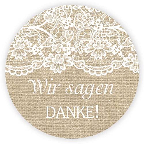 MameArt 100stk 4cm Aufkleber Hochzeit, Sticker für Hochzeit Gastgeschenk Taufe Kommunion Geburtstag Feste Geschenke Präsente (Wir Sagen Danke), (3DE0111A) von MameArt