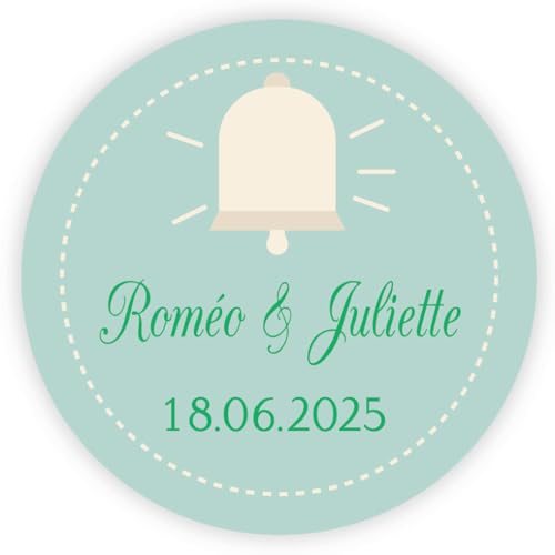 MameArt 50stk 4cm Aufkleber Personalisiert Hochzeit, Kreative DIY Sticker für Hochzeit Taufe Kommunion Geburtstag Feste Geschenke Präsente (Herz 6) von MameArt