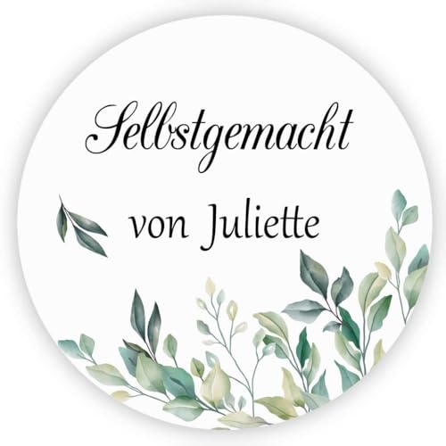 MameArt 50stk Aufkleber Selbstgemacht Personalisiert, 4cm Sticker Handmade Gelee Stauaufkleber Taufe Geburtstag Feste Geschenke Präsente (Blumen 04) von MameArt