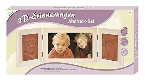 MAMMUT 129010 - 3D Erinnerungen Abdruck-Set Panorama, Komplettset mit Holzrahmen (MDF), 2 Päckchen Modelliermasse und 1 Holzroller, Kreativset für junge Eltern von Mammut Spiel & Geschenk