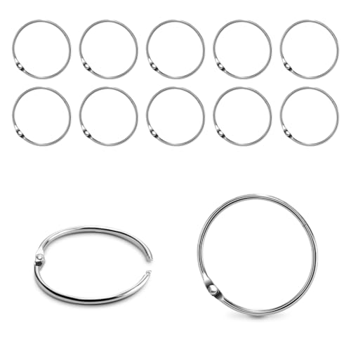 15 Stück 3,8 cm Metall-Binderinge für lose Blätter, Buchklammern, 3,2 cm O-Ringe für Schlüsselanhänger, Sammelalbum, Karteikarte, Silber, 32 mm von ManTangSun