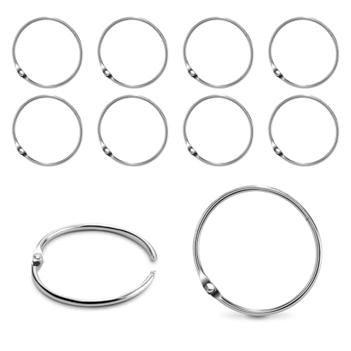 15 Stück 3,8 cm Metall-Binderinge für lose Blätter, Buchklammern, 3,8 cm O-Ringe für Schlüsselanhänger, Sammelalbum, Karteikarte, Silber, 38 mm von ManTangSun