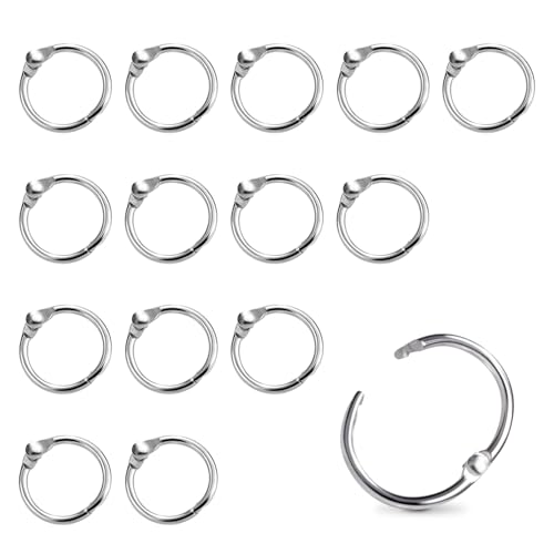 Mini-Binderinge aus Metall, lose Blätter, für Karteikarten, Index, Silber, 16 mm, 15 Stück von ManTangSun