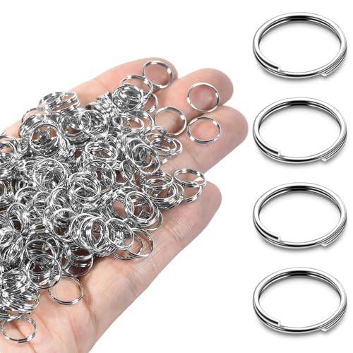 Mini-Schlüsselanhänger, Doppelschlaufen, geteilte Biegeringe aus Metall, für Schlüsselanhänger, Haustierhalsband, Gepäckanhänger, Bastelzubehör, 10 mm, 300 Stück von ManTangSun