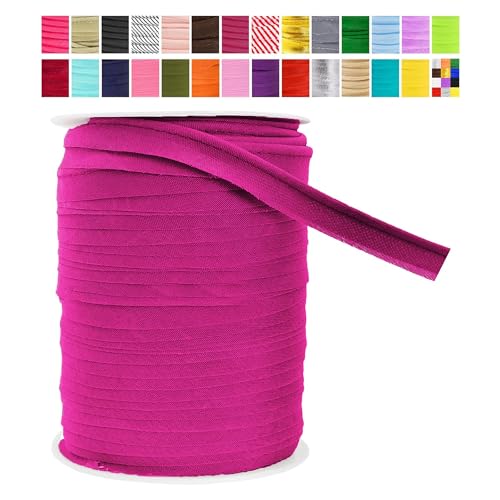 Mandala Crafts Fuchsia Maxi Paspelband mit Schweißschnur für Polster Kederborte - Fuchsia Paspelschnur Fuchsia Trim zum Nähen - 1/2 Zoll 50 Yards Lip Cord Trim von Mandala Crafts