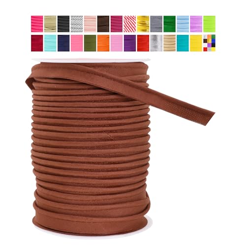 Mandala Crafts Kakaobraun Maxi Paspelband mit Schweißschnur für Polsterpaspelierung - Kakaobraun Kederschnur Kakaobraun Rand zum Nähen - 1/2 Zoll 50 Yards Lip Cord Trim von Mandala Crafts