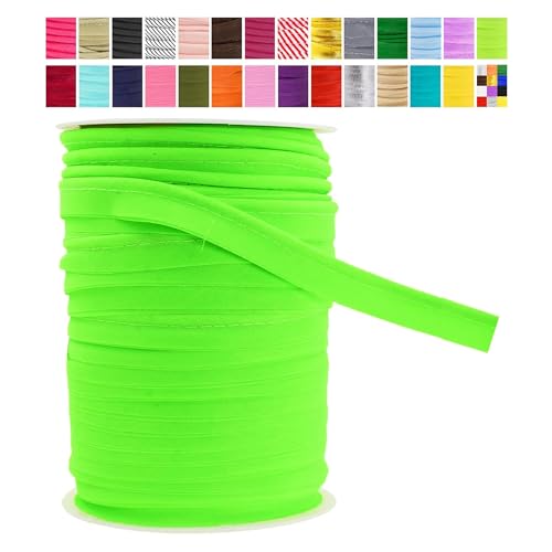 Mandala Crafts Neon Grün Maxi Paspelband Schrägband mit Schweißschnur für Polster Keder Zierleiste - Neon Grün Paspelschnur Neon Grün Trim zum Nähen - 1/2 Zoll 50 Yards Lip Cord Trim von Mandala Crafts