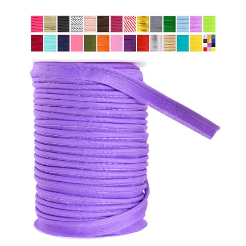 Mandala Crafts Violet Maxi Keder Schrägband mit Schweißschnur für Polster Kederborte - violette Paspelschnur violetter Rand zum Nähen - 1/2 Zoll 50 Yards Lip Cord Trim von Mandala Crafts