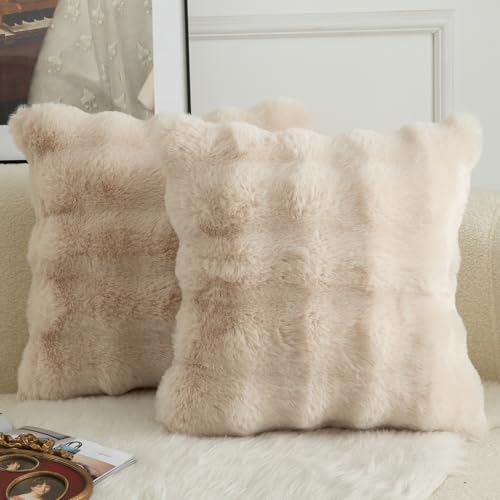 Mandioo 2er Set Luxus Dekorativ dicken Woll Kissenbezug Super Soft Wave Blase Plüschwolle werfen Kissenbezüge Zierkissenbezüge Sofakissen Schlafzimmer Kissenhülle für Sofa 45x45cm Beige Mandioo 2er Set Luxus Dekorativ dicken Woll Kissenbezug Super Soft Wave Blase Plüschwolle werfen Kissenbezüge Zierkissenbezüge Sofakissen Schlafzimmer Kissenhülle für Sofa 45x45cm Beige von Mandioo