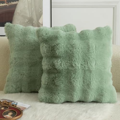 Mandioo 2er Set Luxus Dekorativ dicken Woll Kissenbezug Super Soft Wave Blase Plüschwolle werfen Kissenbezüge Zierkissenbezüge Sofakissen Schlafzimmer Kissenhülle für Sofa 45x45cm Salbei Grün Mandioo 2er Set Luxus Dekorativ dicken Woll Kissenbezug Super Soft Wave Blase Plüschwolle werfen Kissenbezüge Zierkissenbezüge Sofakissen Schlafzimmer Kissenhülle für Sofa 45x45cm Salbei Grün von Mandioo