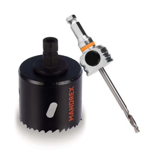 Mandrex | Bi-Metall Lochsäge EasyXcut M3 mit 45 mm Schnitttiefe für Stahl, Eisen, Holz, & PVC | MHB3Q0040B + MX200024B | Ø 40 mm von Mandrex Smart tools for every job