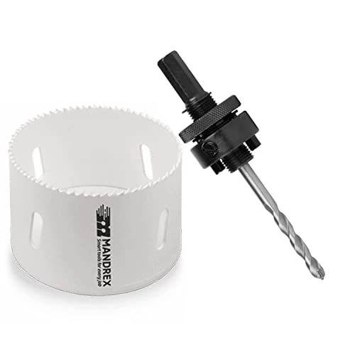 Mandrex | Bi-Metall Lochsäge FineXcut 8% Kobaltlegierung & 38 mm Schnitttiefe für dünne Stahlbleche & Acryl | MHB60040B + MX200081HSB | Ø 40 mm von Mandrex Smart tools for every job