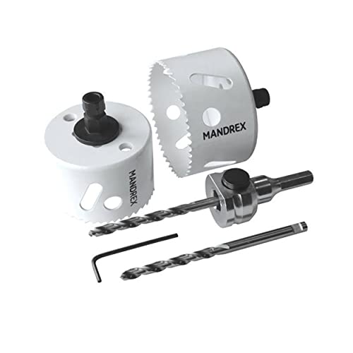 Mandrex | Lochsägen Starter Set SpeedXcut mit One Klick Aufnahme für Edelstahl, Alu & Epoxidharz Ø 68 mm | MX200062B von Mandrex Smart tools for every job