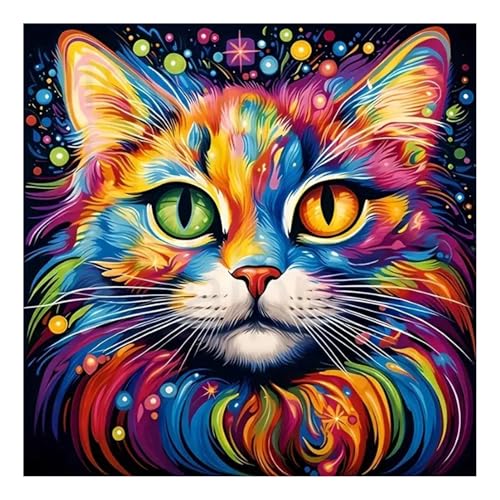 Katze Malen nach Zahlen, Malen nach Zahlen Erwachsene, Paint by Numbers Adult, DIY Handgemalt Ölgemälde für Home Décor Geschenk 40x40cm von Mandun Art