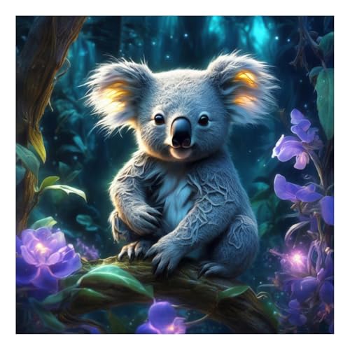 Koala Diamond Painting Erwachsene Koala Diamant Painting Full DIY Diamant Kunst Malerei Stickerei Set Home Wand Dekor 35x35cm von Mandun Art