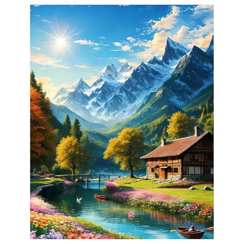 Landschaft Diamond Painting Erwachsene Landschaft Diamant Painting Full DIY Diamant Kunst Malerei Stickerei Set Home Wand Dekor 30x40cm von Mandun Art