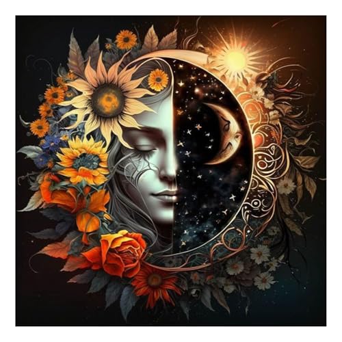 Landschaft Diamond Painting Erwachsene Sonne Mond Diamant Painting Full DIY Diamant Kunst Malerei Stickerei Set Home Wand Dekor Geschenk 30x30cm von Mandun Art