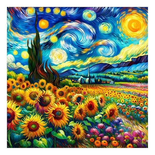 Landschaft Diamond Painting Erwachsene Sonnenblume Van Gogh Diamant Painting Full DIY Diamant Kunst Malerei Stickerei Set Home Wand Dekor 30x30cm von Mandun Art