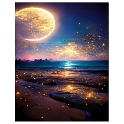 Landschaft Diamond Painting Erwachsene Strand Diamant Painting Full DIY Diamant Kunst Malerei Stickerei Set Home Wand Dekor Geschenk 30x40cm von Mandun Art