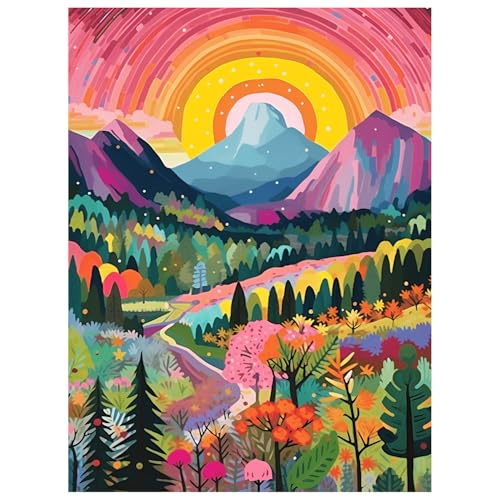 Malen Nach Zahlen Erwachsene Landschaft Paint by Numbers Adult DIY Handgemalt Ölgemälde für Home Décor Geschenk 40x50cm von Mandun Art