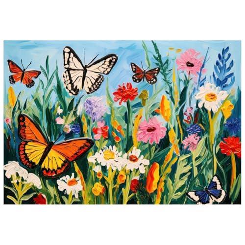 Malen nach Zahlen, Blume Malen nach Zahlen Erwachsene, Paint by Numbers Adult, DIY Schmetterling Handgemalt Home Decor Geschenk 40x50cm von Mandun Art