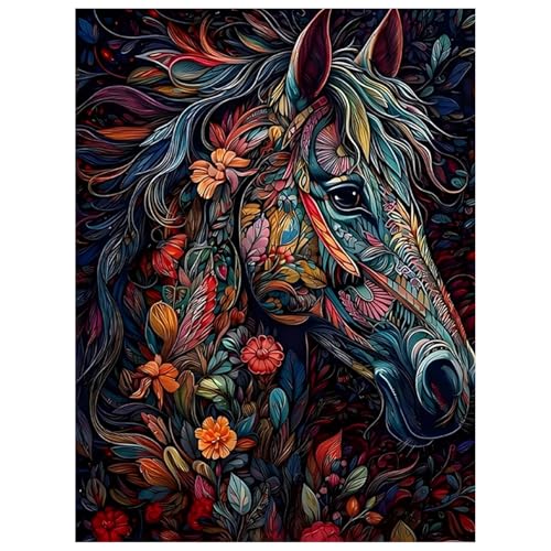 Pferd Malen nach Zahlen, Malen nach Zahlen Erwachsene,Horse Paint by Numbers Adult, DIY Handgemalt Ölgemälde für Home Décor Geschenk 40x50cm von Mandun Art