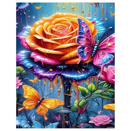 Rose Diamond Painting Erwachsene Bunte Rosen Diamant Painting Bilder Full DIY Diamant Kunst Malerei Stickerei Set Home Wand Dekor Geschenk 30x40cm von Mandun Art