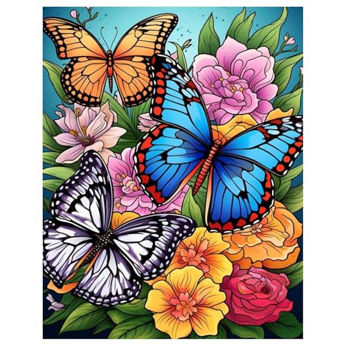 Schmetterling Diamond Painting Erwachsene Diamant Painting Full DIY Diamant Kunst Malerei Stickerei Set Home Wand Dekor 30x40cm von Mandun Art