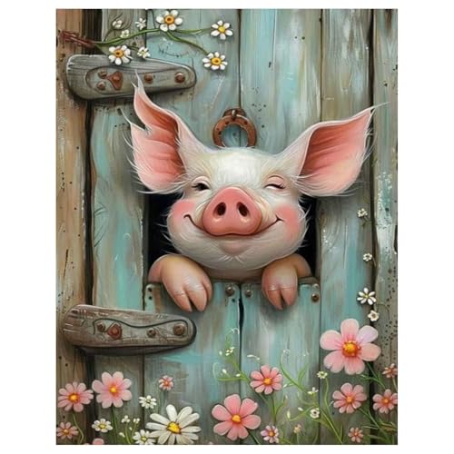 Schwein Diamond Painting Erwachsene Schwein Diamant Painting Full DIY Diamant Kunst Malerei Stickerei Set Home Wand Dekor 30x40cm von Mandun Art