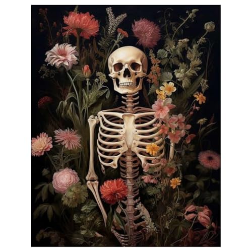 Skeleton Diamond Painting Erwachsene Diamant Painting Full DIY Diamant Kunst Malerei Stickerei Set Home Wand Dekor Geschenk 30x40cm von Mandun Art