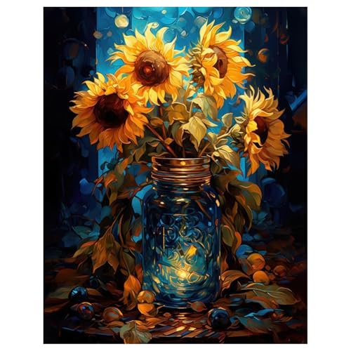 Sonnenblume Diamond Painting Erwachsene Sonnenblume Diamant Painting Full DIY Diamant Kunst Malerei Stickerei Set Home Wand Dekor Geschenk 30x40cm von Mandun Art