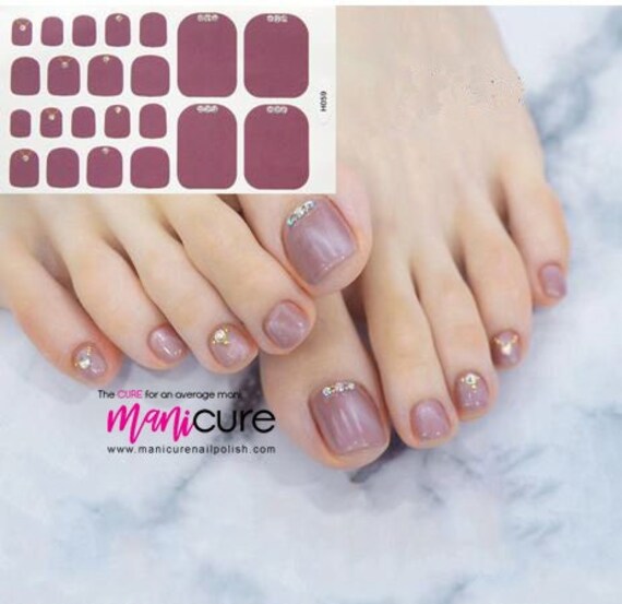 Rose Neutrale Bling, Pedicure Echte Nagellackstreifen, Getrocknete Nagellacke, Nagelfolien, Sticker, Langlebig, Ungiftig von ManicureNailPolish