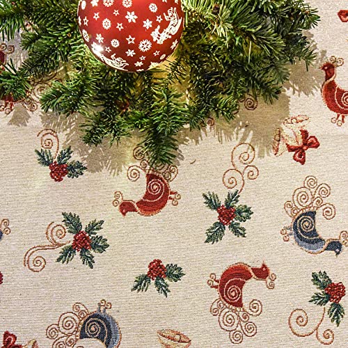 Manifattura Tessile Weihnachten Gobelin Lurex Tischdecke - Zeichnung 2, Oval x6 180 von Manifattura Tessile