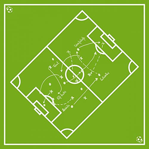 Tischdecken aus Airlaid | Mitteldecken 80 x 80 cm | Mank Einmal-Tischdecke für Gastronomie und Feiern | 20 Stück| FUSSBALLFELD in Grün-Weiß von Mank GmbH