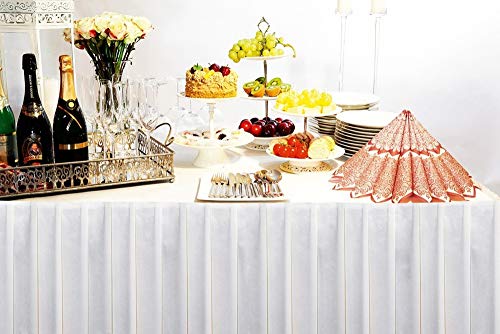 Mank Skirtings Tischrock mit Kellerfalte Buffetumrandung aus Linclass® Airlaid Ideal für Banketts Hochzeiten Gastronomie - 72cm x 4 m - 1 Stück (Weiß) von Mank