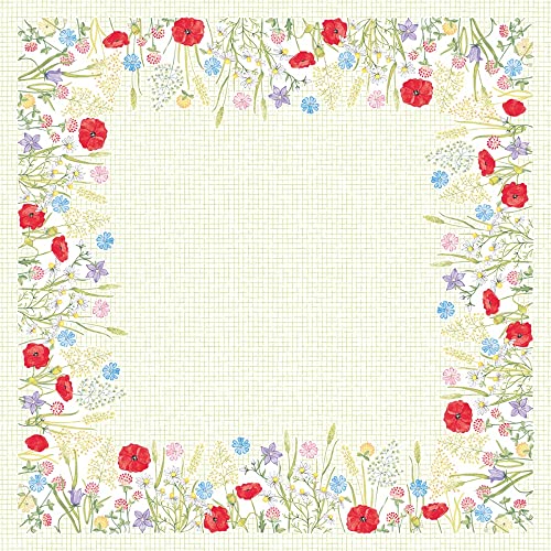 Mank Tischdecken aus Airlaid Mitteldecken 80 x 80 cm Einmal Tischdecke für Gastronomie und Feiern 20 Stück Susanne Frühling Sommer Blumen Floral Blumenwiese von Mank