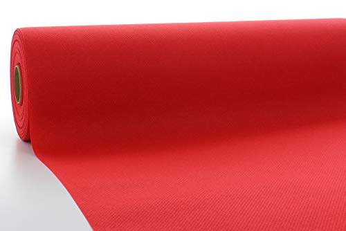 Mank Tischdeckenrolle Uni, Papiertischdecke Rolle 120 cm x 25m aus Airlaid stoffähnlich, Einmal Tischdecke, Tischtuchrolle Meterware (Rot, 120 cm x 25 m) von Mank