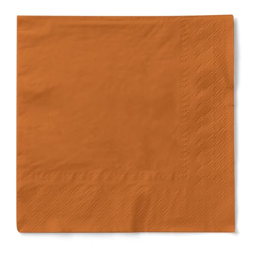 Serviette in Terrakotta aus Tissue 3-lagig, 33 x 33 cm, 100 Stück von Mank