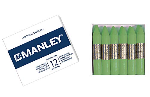 MANLEY MNC04657 Box 12 Wachsmalstifte, grün von Manley